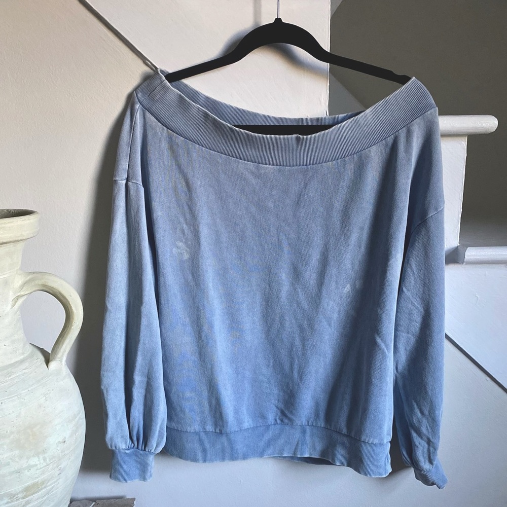 H&M Off The Shoulder Distressed Sweater